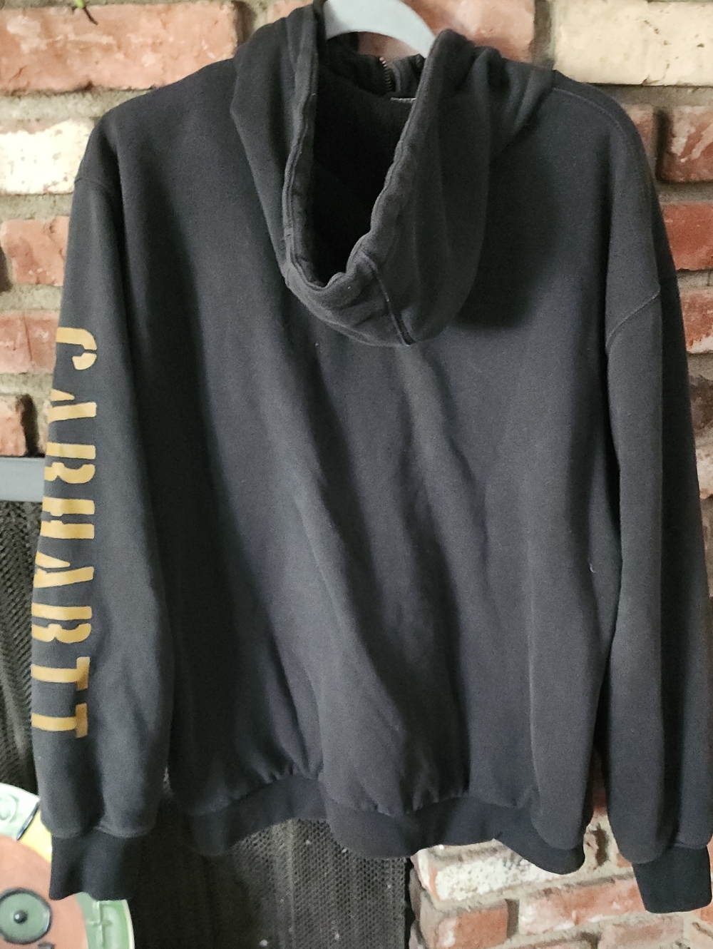 Carhartt Black Full-Zip Hooded Sweatshirt with Logo Patch - Picture 8 of 8